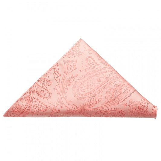 End Of Season Stock Light Pink Paisley Pocket Square 1