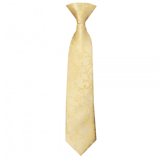 Pre Tied Gold Floral Boys Tie Age 4 7 1