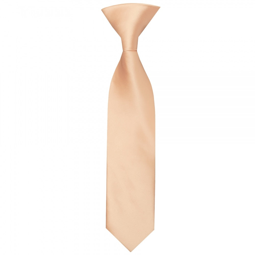 Pre Tied Light Peach Satin Boys Tie Age 4 7 1