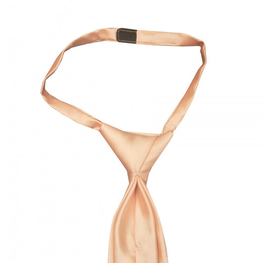 Pre Tied Light Peach Satin Boys Tie Age 4 7 2