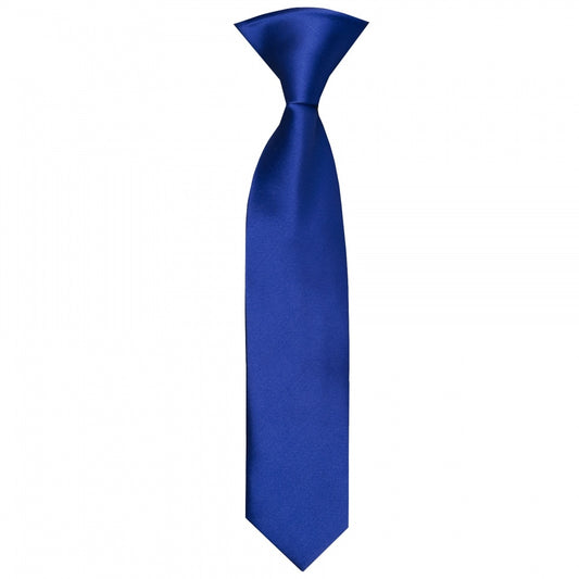Pre Tied Royal Blue Satin Boys Tie Age 4-7