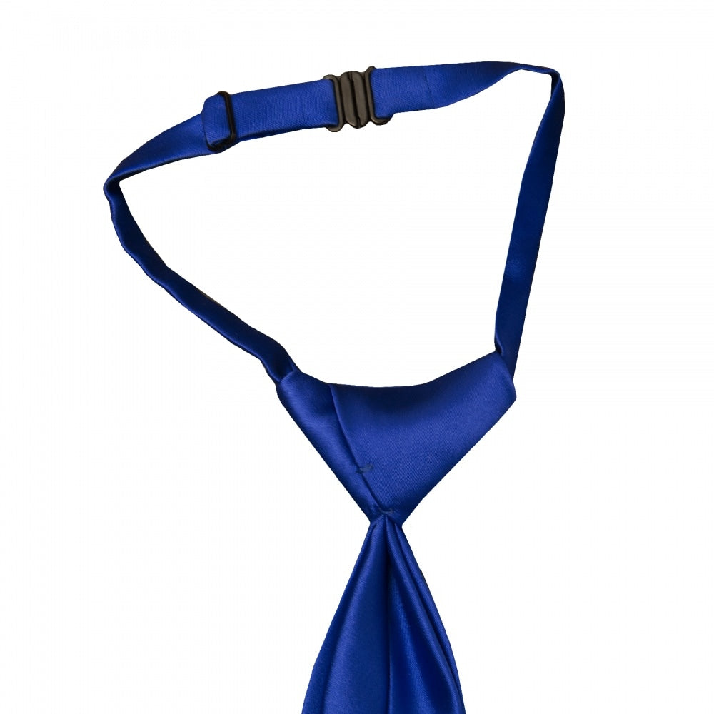 Pre Tied Royal Blue Satin Boys Tie Age 4 7 2