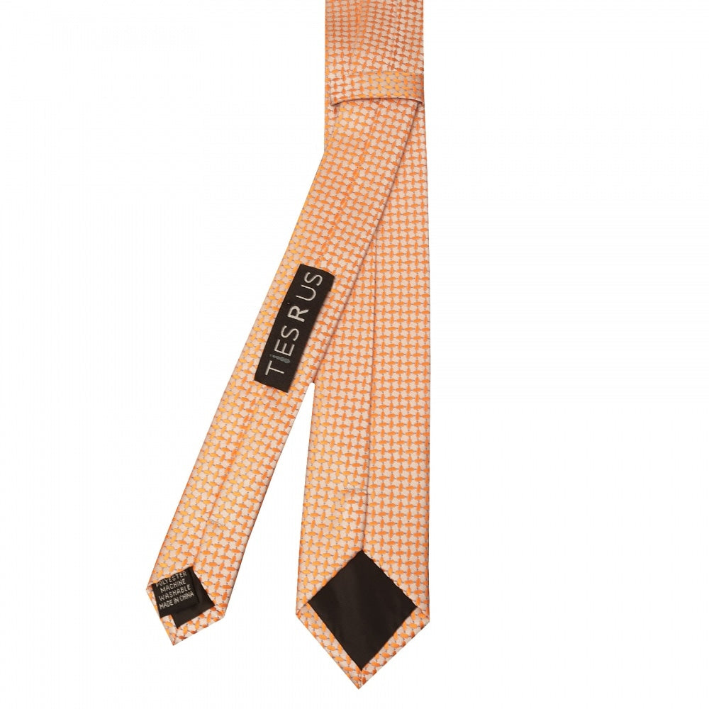 Orange Neat Skinny Mens Tie 3