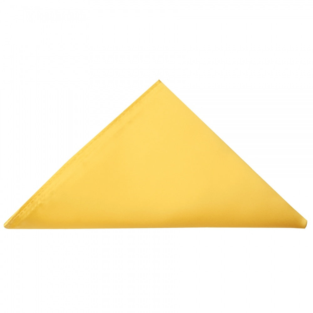 Plain Yellow Gold Satin Skinny Boys Tie And Pocket Square Set 4