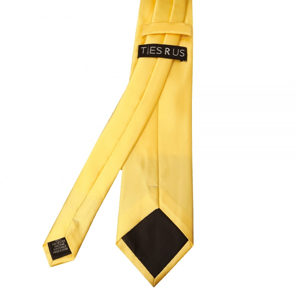 Plain Yellow Gold Satin Classic Mens Tie 4