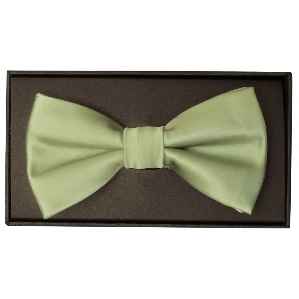 Hand Made Sage Green Mens Bow Tie And Pocket Square Set 2