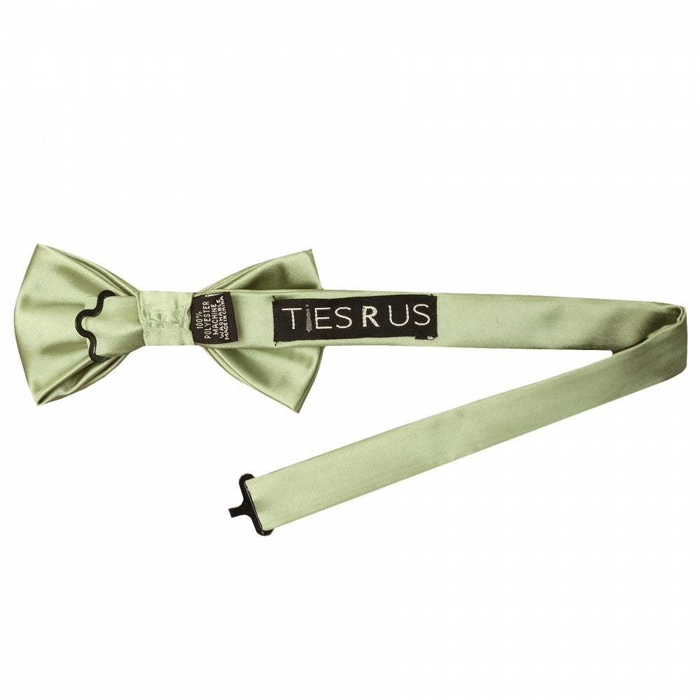 Hand Made Sage Green Mens Bow Tie And Pocket Square Set 3