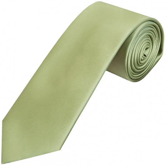 Plain Sage Green Satin Classic Mens Tie