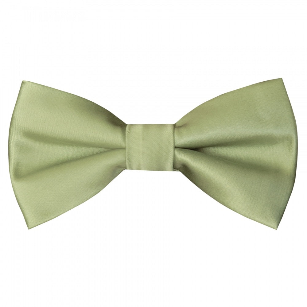Pre Tied Sage Green Satin Boys Bow Tie Age 8 11 1