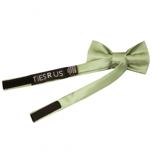 Pre Tied Sage Green Satin Boys Bow Tie Age 4 7 2