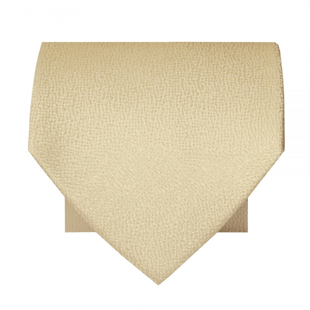 Plain Champagne Textured Silk Classic Mens Tie And Pocket Square Set 2