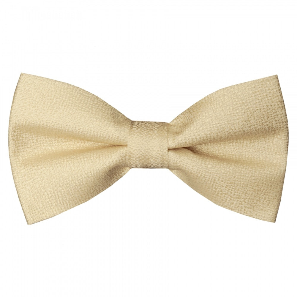 Pre Tied Champagne Textured Silk Boys Bow Tie Age 8 11 1