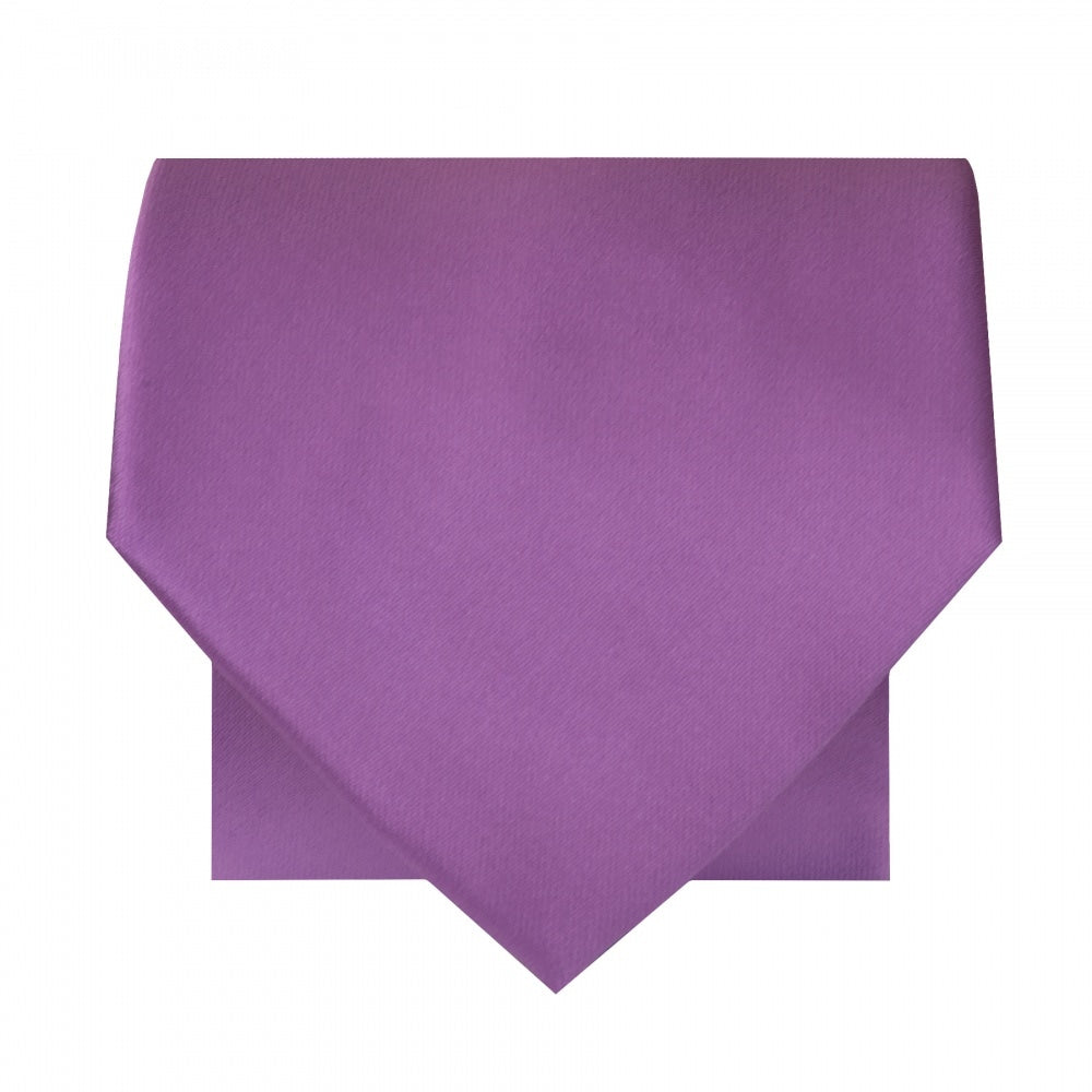 Plain Cadburys Purple Satin Classic Mens Tie And Pocket Square Set 4