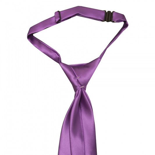 Pre Tied Cadburys Purple Satin Boys Tie Age 4 7 2