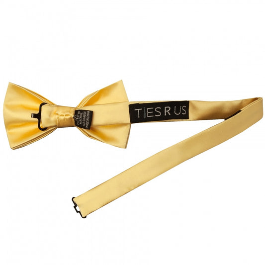 Plain Gold Handmade Mens Bow Tie 2