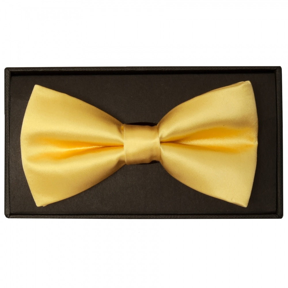 Plain Gold Handmade Mens Bow Tie And Pocket Square Set 2