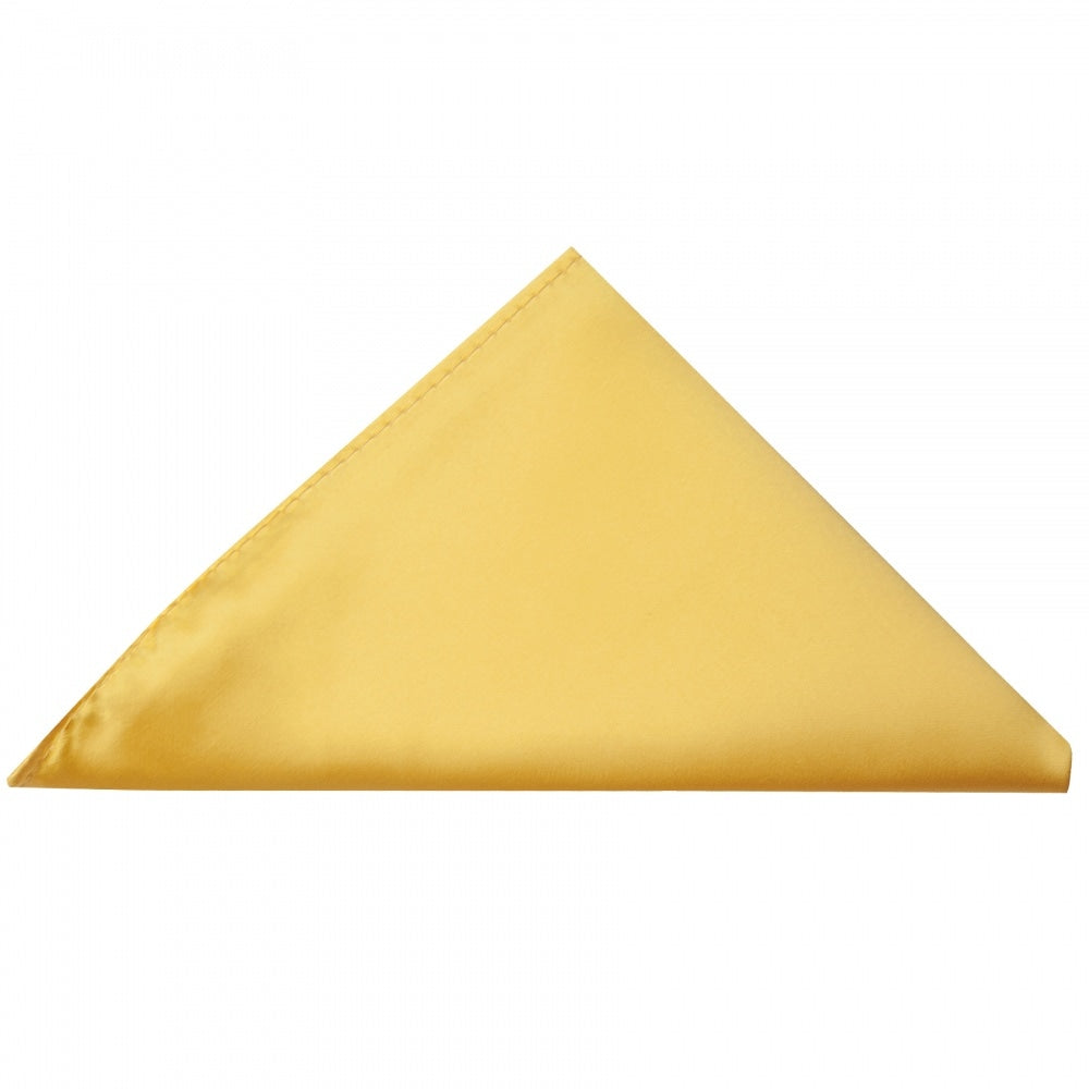 Plain Gold Satin Classic Mens Tie And Pocket Square Set 5