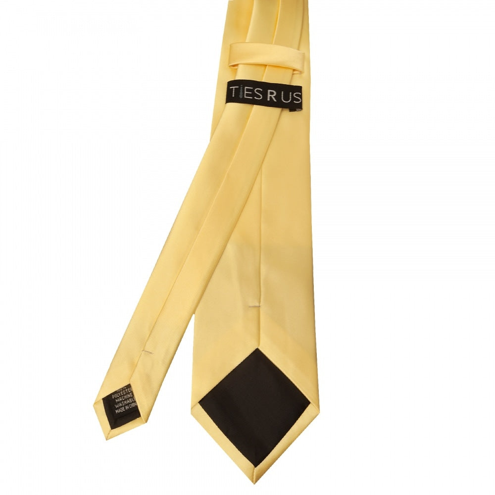 Plain Gold Satin Classic Mens Tie And Pocket Square Set 4