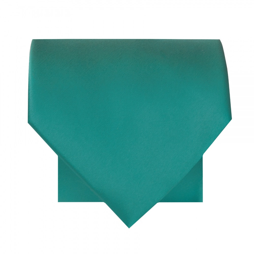 Plain Teal Green Satin Classic Mens Tie Pocket Square Set 4