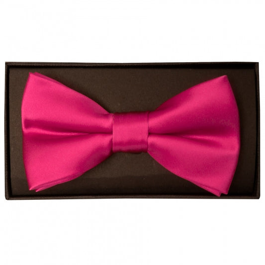 Handmade Cerise Pink Mens Bow Tie and Pocket Square Set