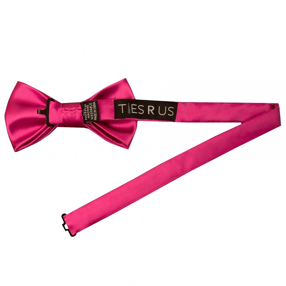 Handmade Cerise Pink Mens Bow Tie And Pocket Square Set 3