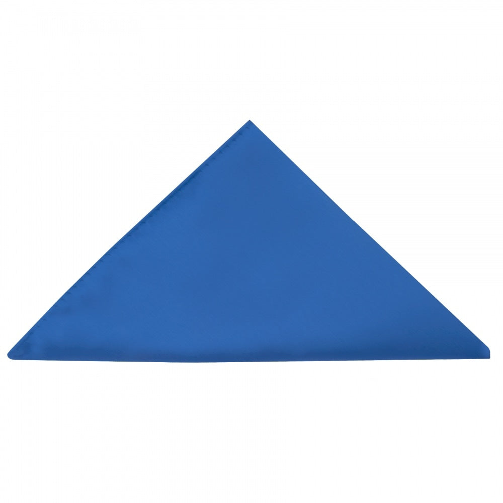 Plain Electric Blue Satin Classic Mens Tie And Pocket Square Set 4