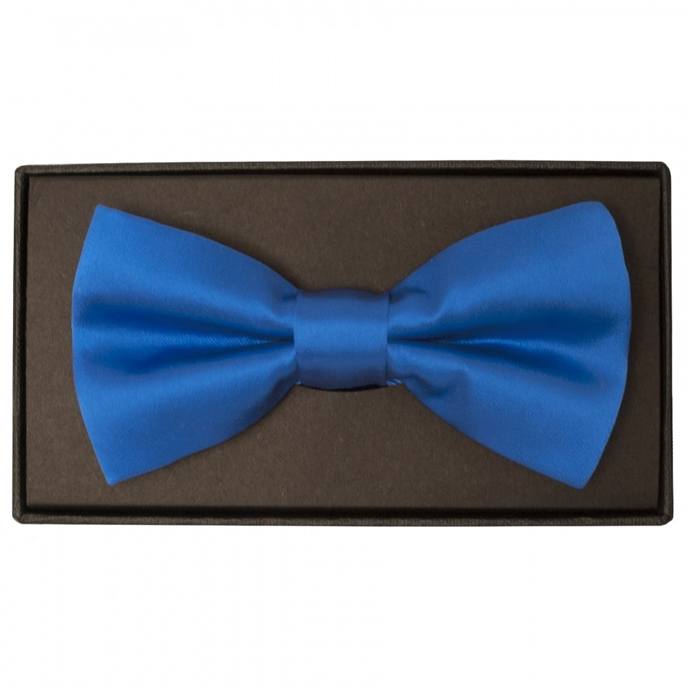 Plain Electric Blue Hand Made Mens Bow Tie 1