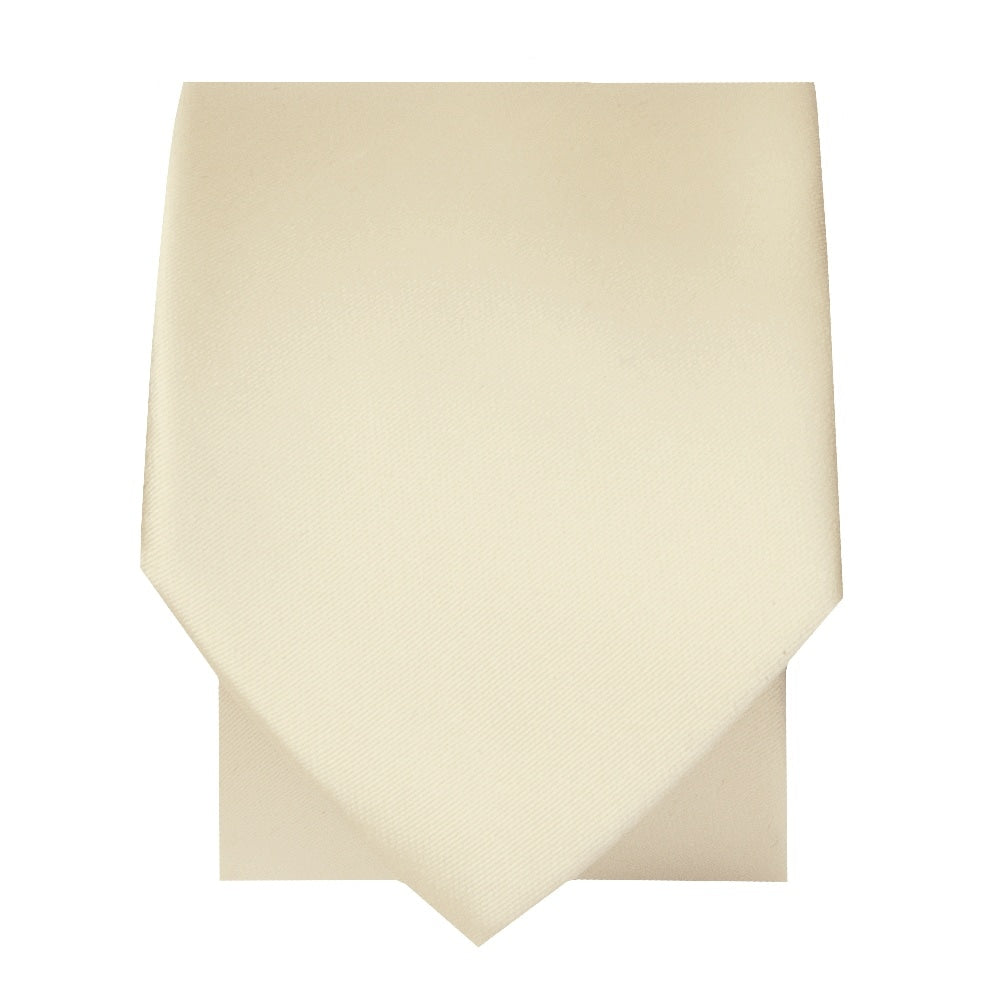 Plain Ivory Satin Skinny Mens Tie 2