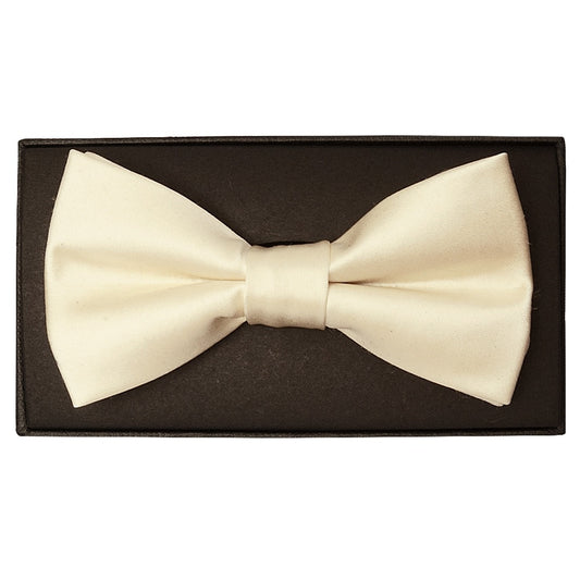 Plain Ivory Hand Made Mens Bow Tie 1