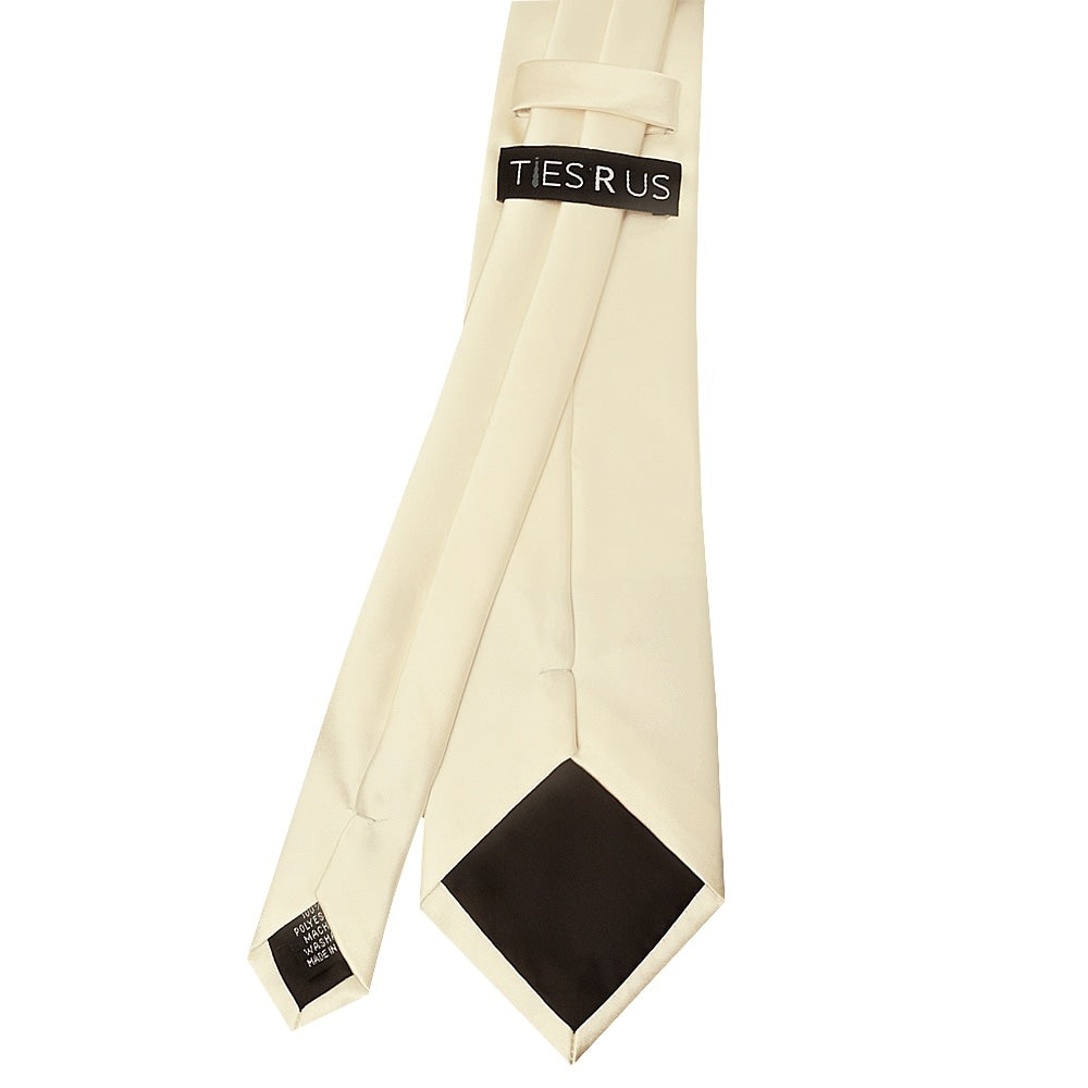 Plain Ivory Satin Classic Mens Tie And Pocket Square Set 4