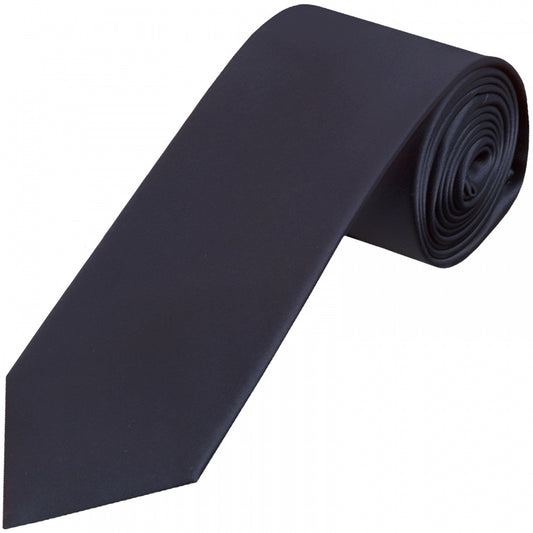 Plain Navy Blue Satin Classic Mens Tie