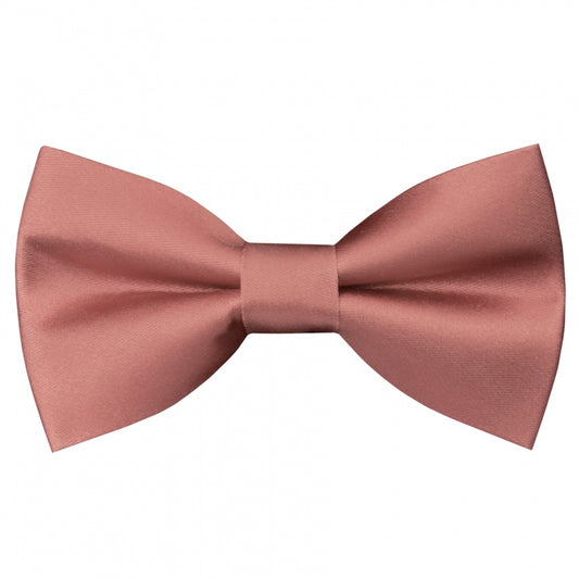 Pre Tied Rose Gold Satin Silk Boys Bow Tie Age 8 11 1