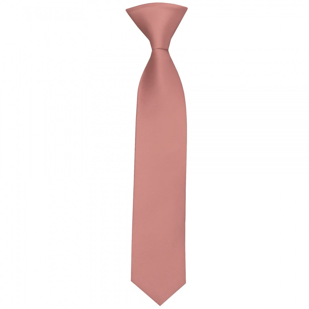 Pre Tied Rose Gold Satin Silk Boys Tie Age 4 7 1