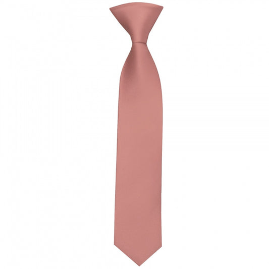 Pre Tied Rose Gold Satin Silk Boys Tie Age 4 7 1