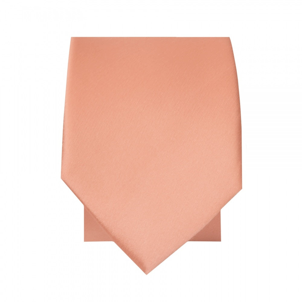 Plain Rose Quartz Satin Silk Skinny Mens Tie 2