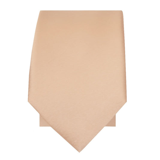 Plain Light Peach Satin Silk Skinny Mens Tie 2