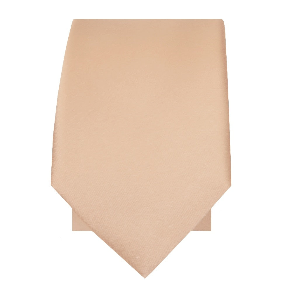 Plain Light Peach Satin Silk Skinny Boys Tie 2