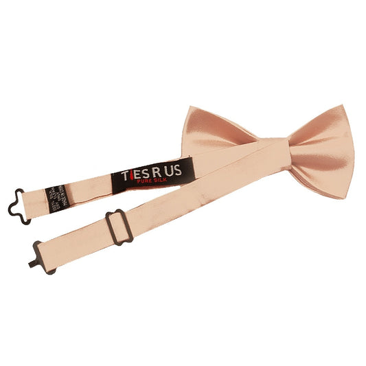 Pre Tied Light Peach Satin Silk Boys Bow Tie Age 8 11 2