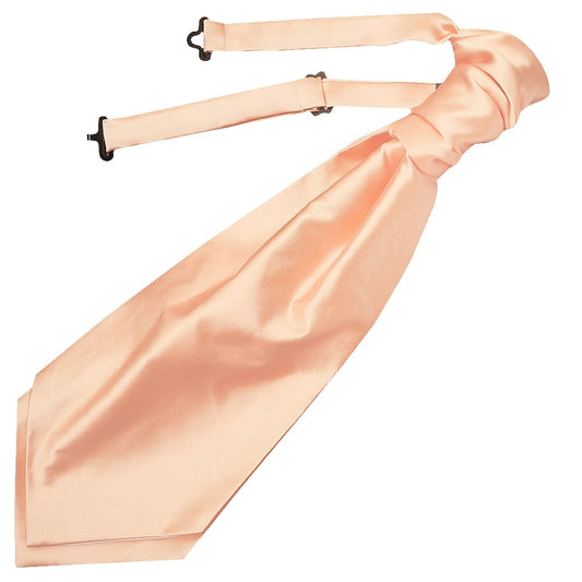 Plain Light Peach Satin Mens Cravat Tie 1