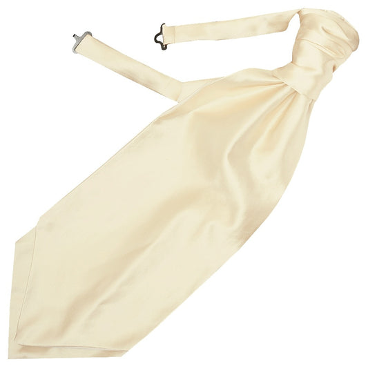 Plain Ivory Satin Mens Cravat Tie 1