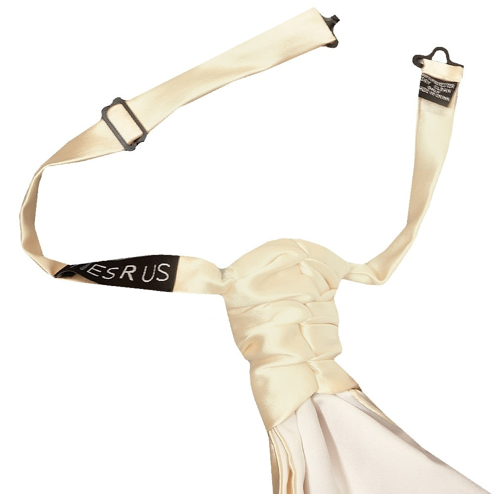 Plain Ivory Satin Mens Cravat Tie 3