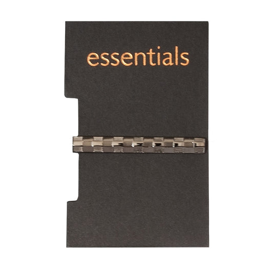 Black Textured Metal Bar Tie Clip 2