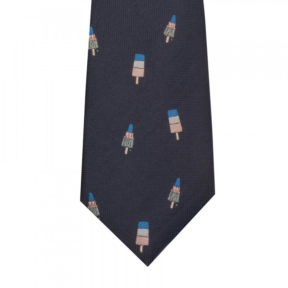 Ben Sherman Navy Ice Lolly Silk Skinny Mens Tie 4
