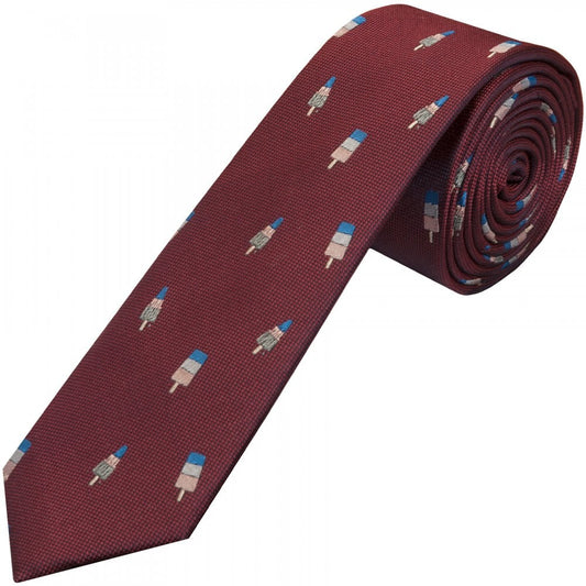 Ben Sherman Burgundy Ice Lolly Silk Skinny Mens Tie 1
