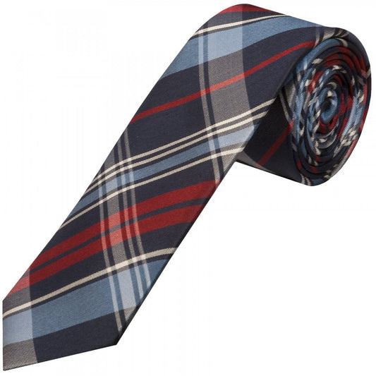 Ben Sherman Navy Check Silk Skinny Mens Tie 1