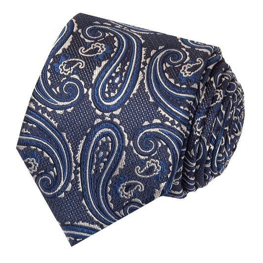 Paul Costelloe Navy Paisley Classic Mens Silk Tie 2