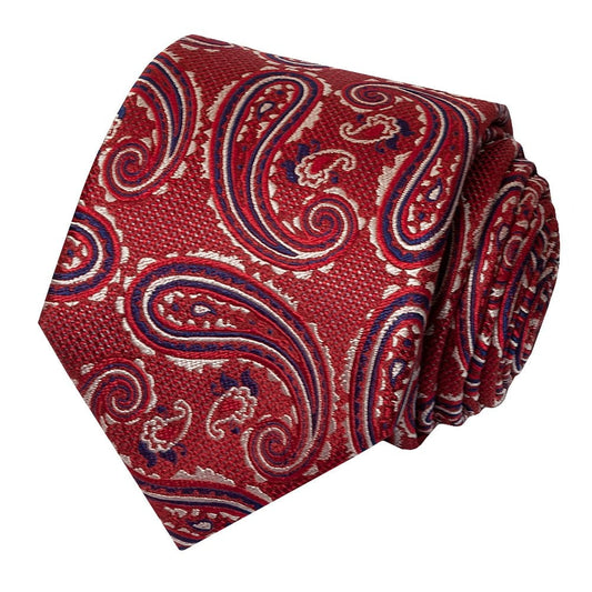 Burgundy Paisley Classic Mens Silk Tie