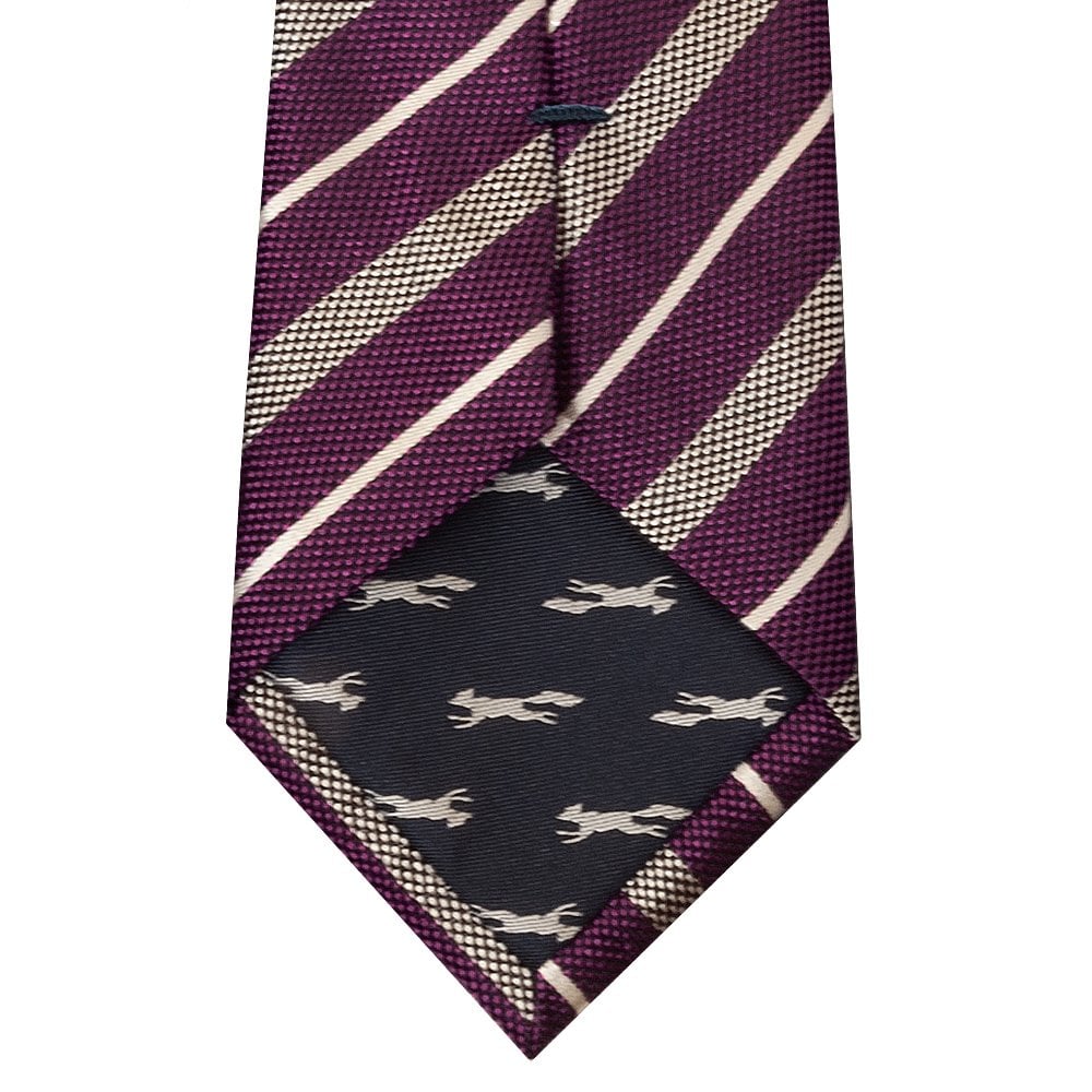 Paul Costelloe Purple Stripe Classic Mens Silk Tie 3