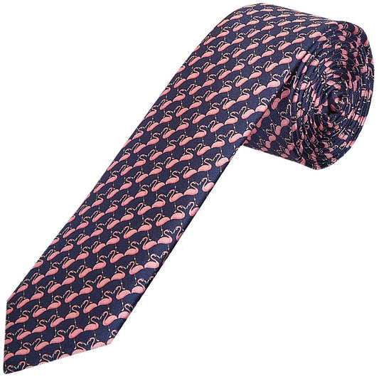 Flamingo Silk Skinny Mens Tie