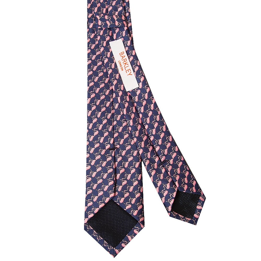 Barkley London Flamingo Silk Skinny Mens Tie 3